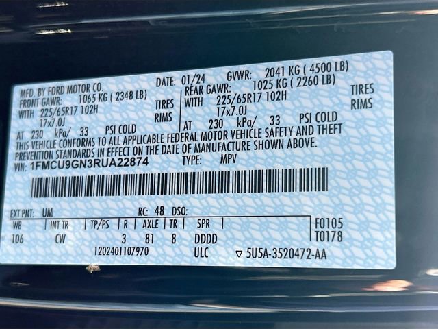 Certified 2024 Ford Escape Active AWD/4WD image 32