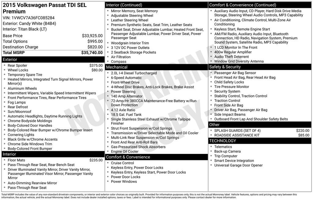 Used 2015 Volkswagen Passat TDI SEL Premium image 4