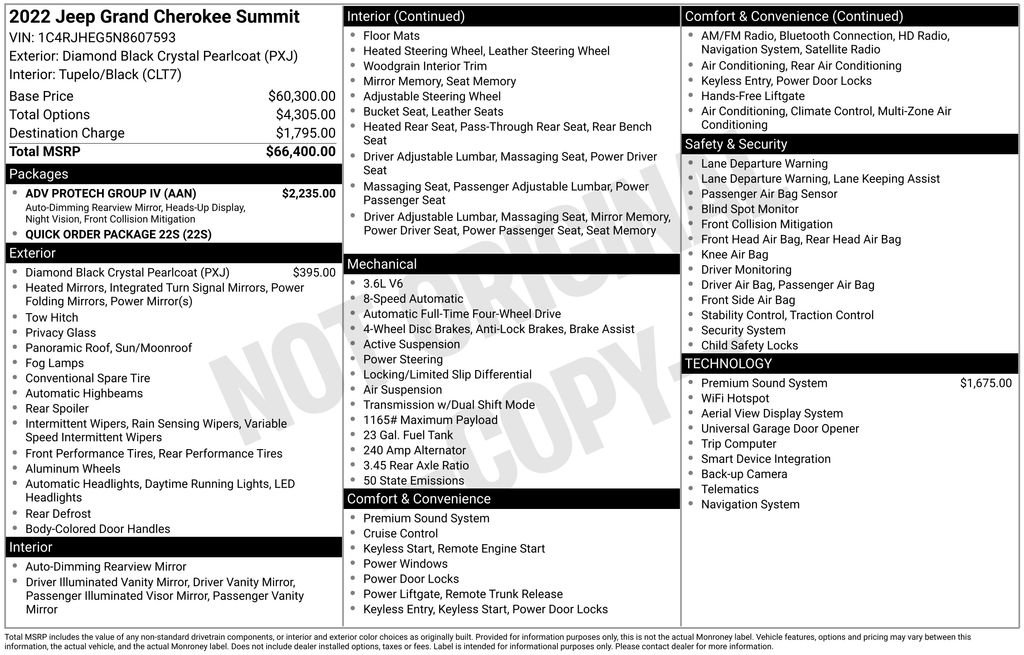 Certified 2022 Jeep Grand Cherokee Summit w/ Adv Protech Group IV image 25