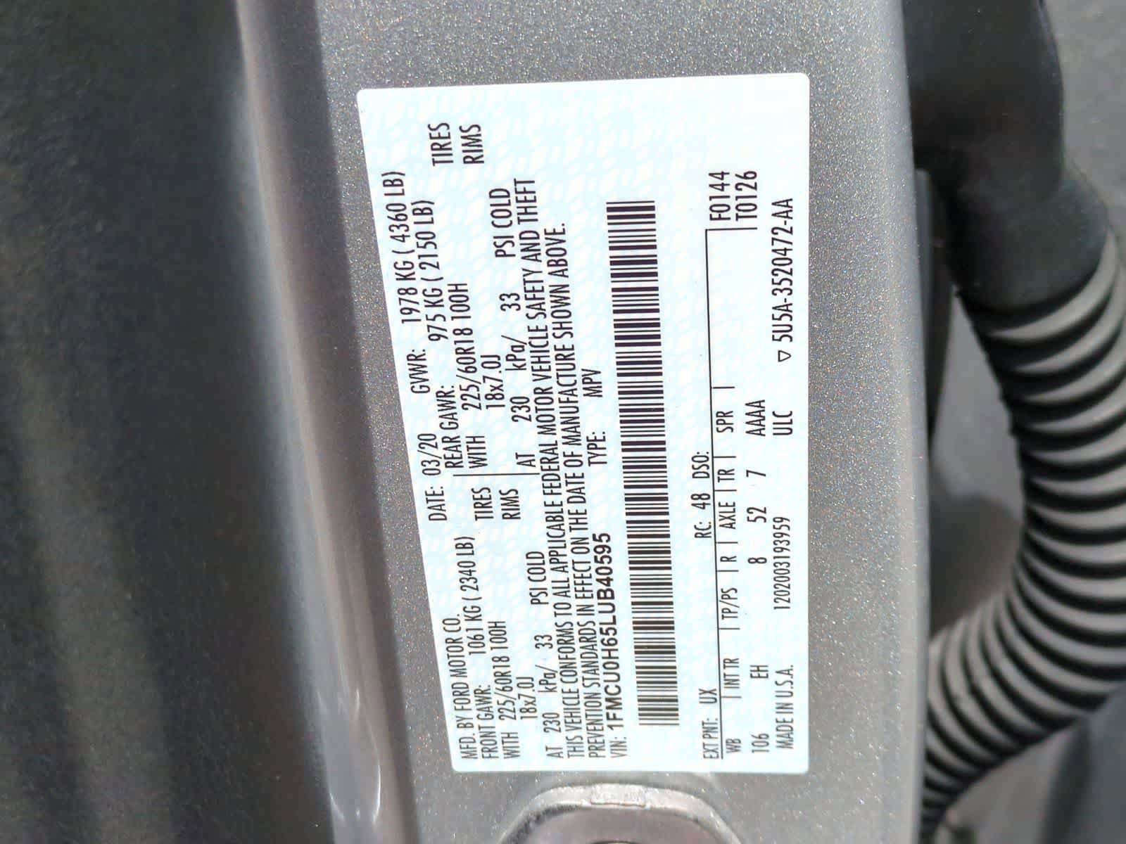 Used 2020 Ford Escape SEL FWD image 35