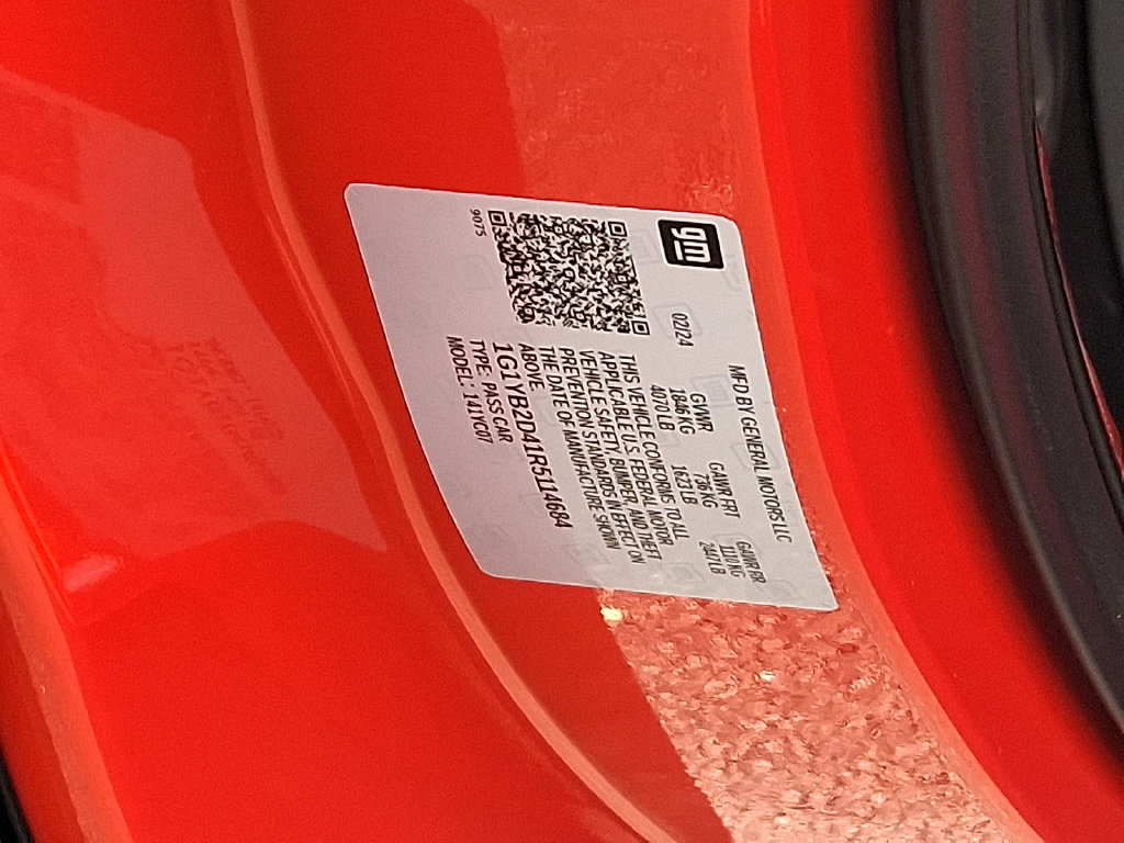 Certified 2024 Chevrolet Corvette Stingray Preferred Cpe w/ Z51 Performance Package RWD image 28