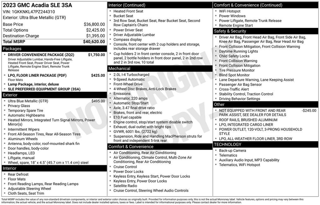 Certified 2023 GMC Acadia SLE w/ Driver Convenience Package FWD image 11