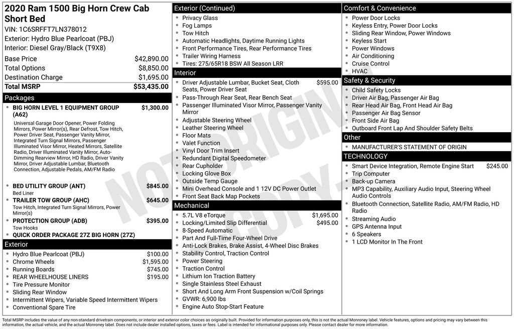 Used 2020 RAM 1500 Big Horn AWD/4WD image 36