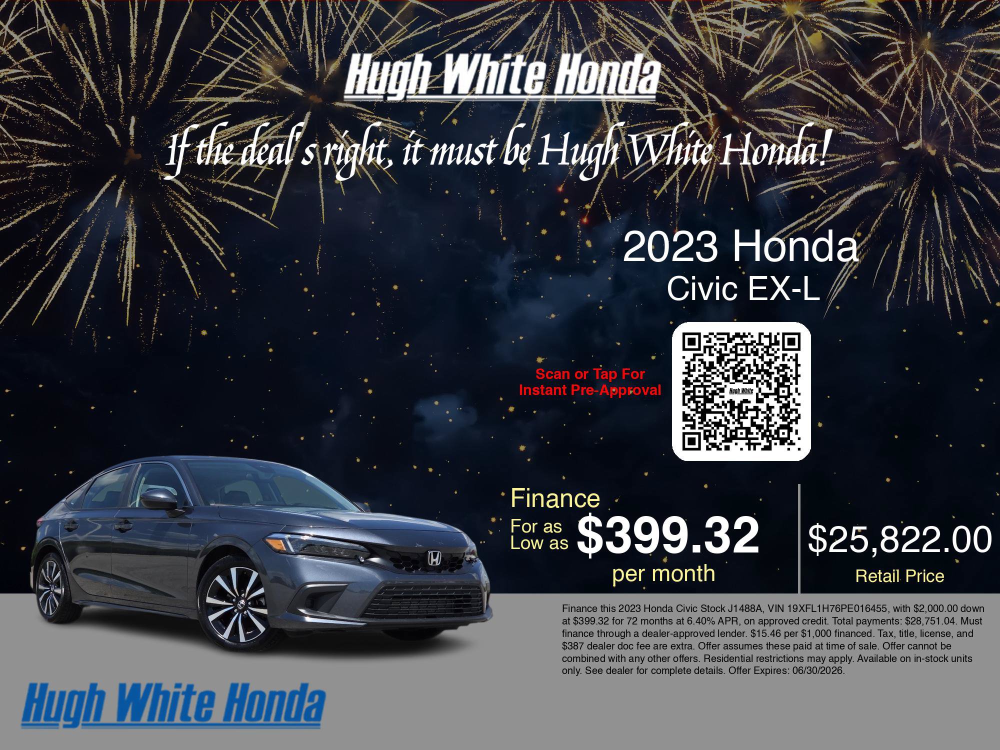 Used 2023 Honda Civic EX-L image 3