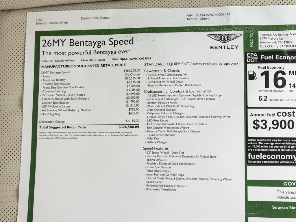 New 2026 Bentley Bentayga Speed AWD/4WD image 93