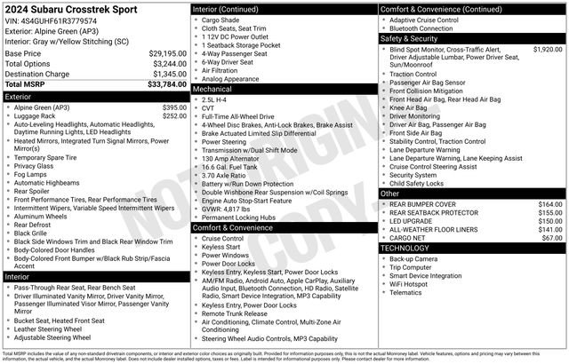 Used 2024 Subaru Crosstrek 2.5i Sport image 2
