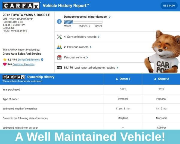 Used 2012 Toyota Yaris LE image 3