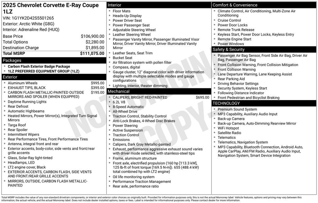 Used 2025 Chevrolet Corvette E-Ray AWD/4WD image 6