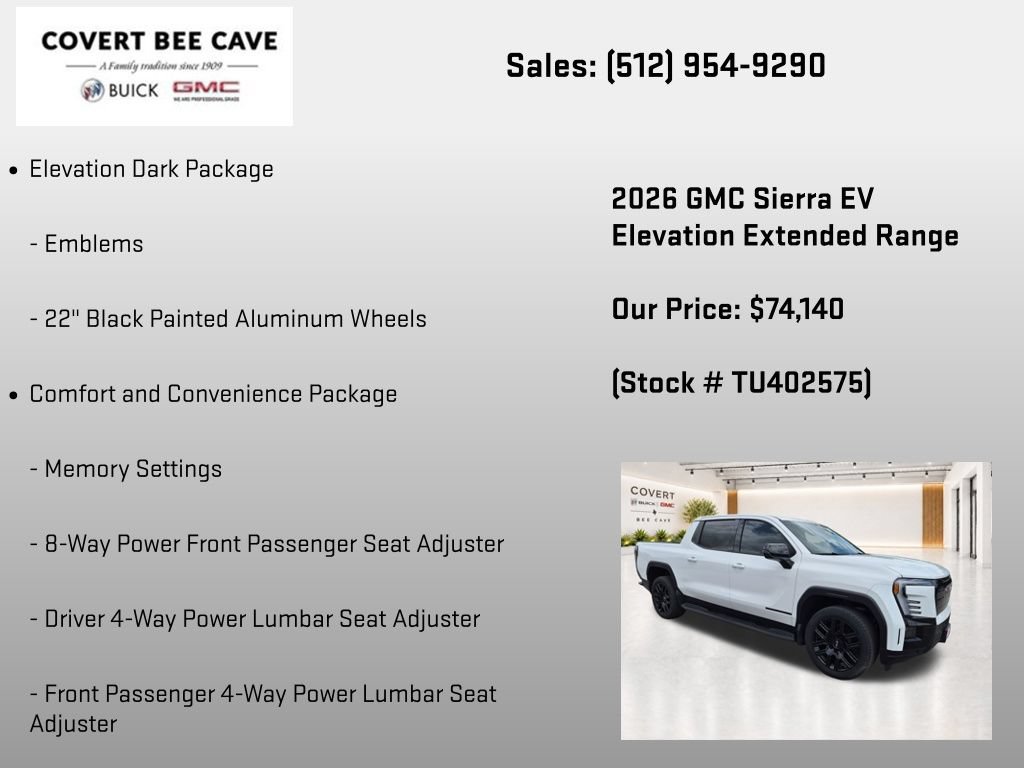 New 2026 GMC Sierra EV Elevation w/ Premium Package AWD/4WD image 26