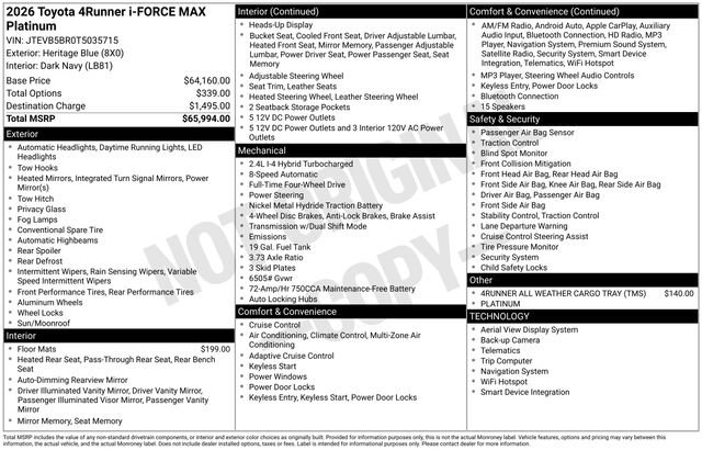 New 2026 Toyota 4Runner 4WD image 4