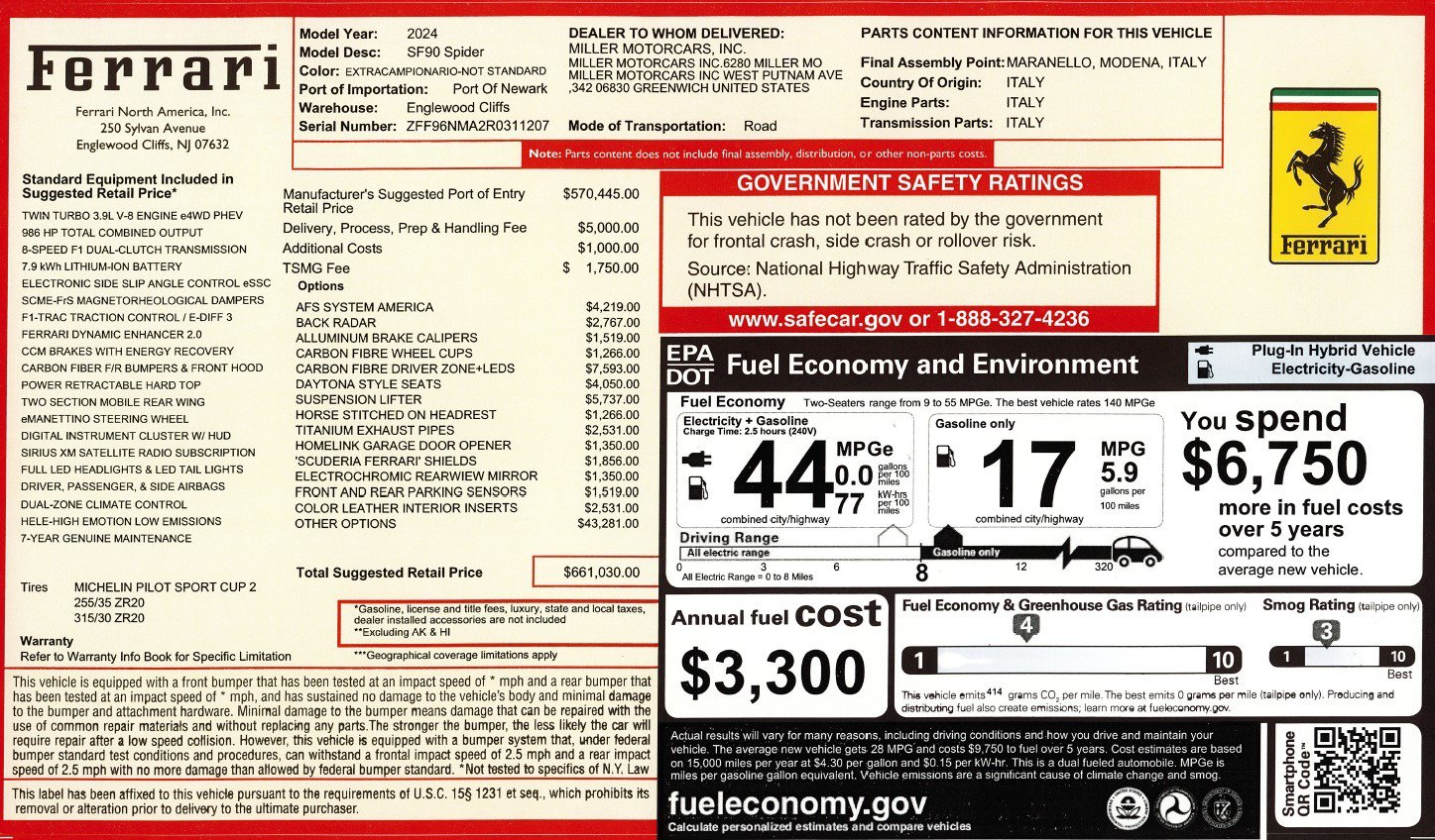Certified 2024 Ferrari SF90 Spider AWD/4WD image 2