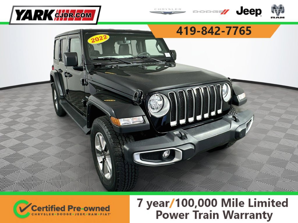 Certified 2022 Jeep Wrangler Unlimited Sahara w/ Cold Weather Group AWD/4WD 360° Tour