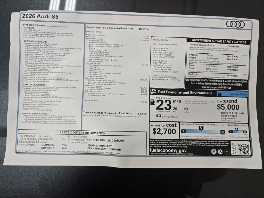 New 2026 Audi S5 Premium Plus AWD/4WD image 37