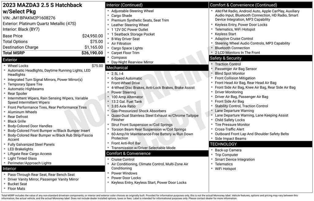 Certified 2023 MAZDA MAZDA3 s FWD image 12