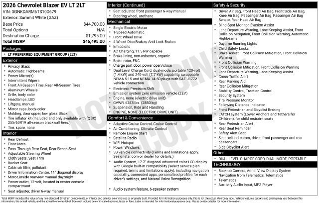 New 2026 Chevrolet Blazer EV LT FWD image 4