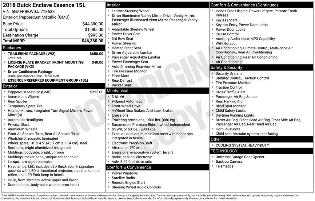 Used 2018 Buick Enclave Essence w/ Trailering Package image 5