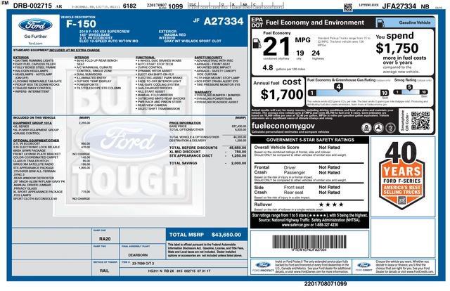 Used 2018 Ford F150 XL w/ Equipment Group 101A Mid AWD/4WD image 42