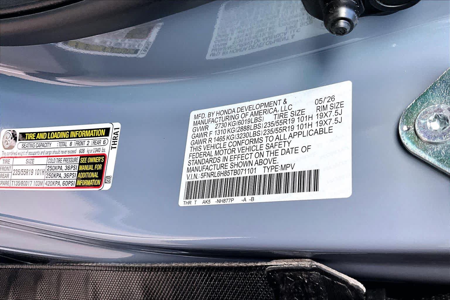 New 2026 Honda Odyssey Touring image 18
