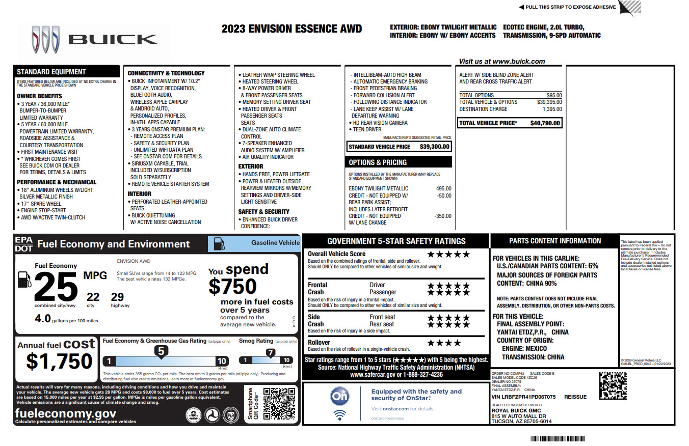 Used 2023 Buick Envision Essence AWD/4WD image 32