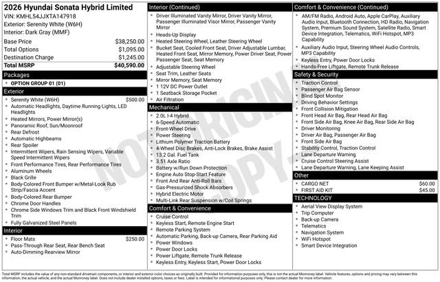New 2026 Hyundai Sonata Limited image 5