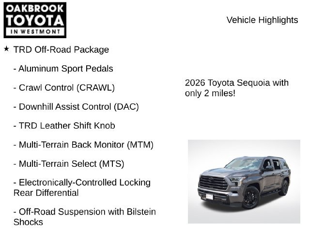 New 2026 Toyota Sequoia Limited w/ TRD Off-Road Package AWD/4WD image 7