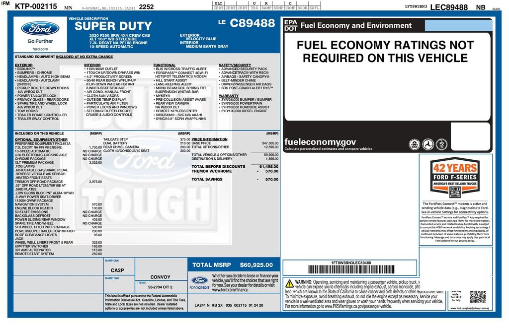 Used 2020 Ford F350 XLT w/ Tremor Off-Road Package image 3