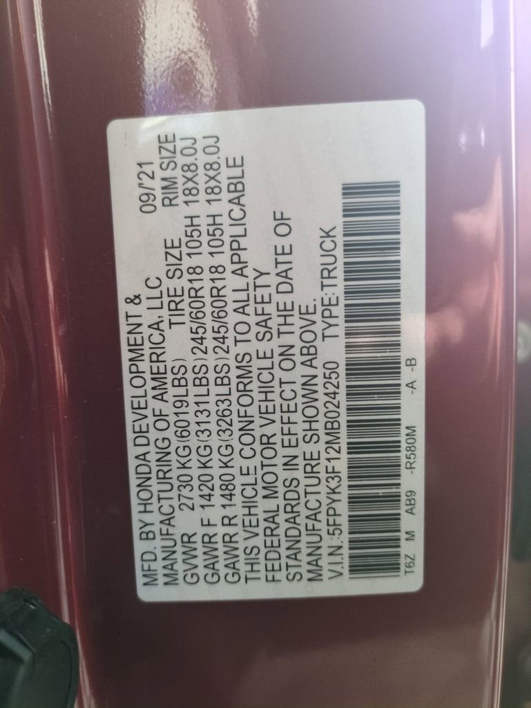 Certified 2021 Honda Ridgeline Sport image 32