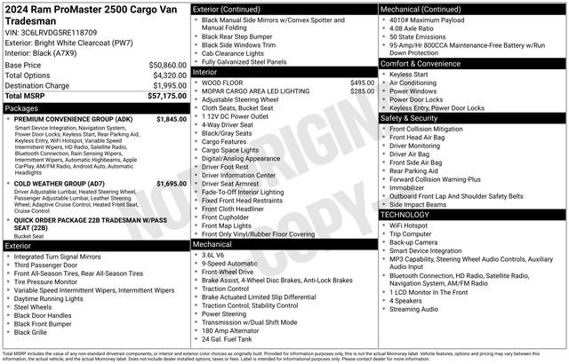 Used 2024 RAM ProMaster 2500 w/ Premium Convenience Group FWD image 2