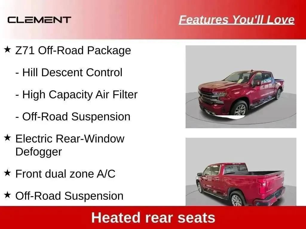 Used 2019 Chevrolet Silverado 1500 High Country w/ Technology Package AWD/4WD image 99