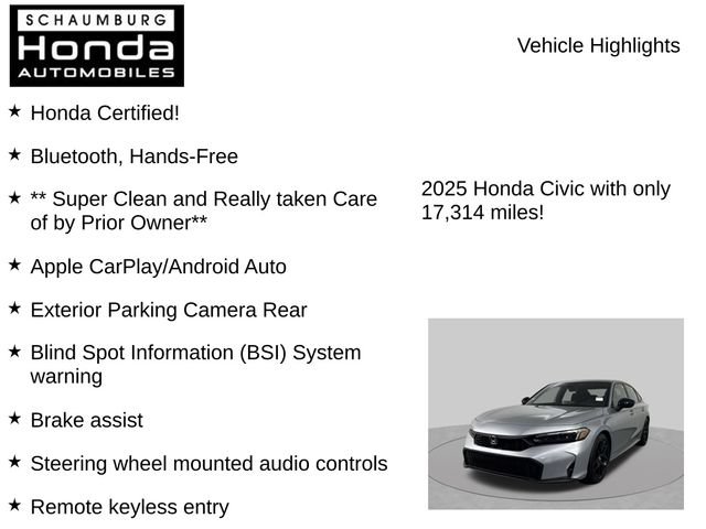 Certified 2025 Honda Civic Sport image 14