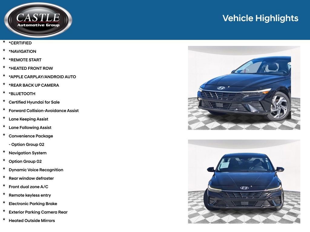 Certified 2024 Hyundai Elantra SEL w/ Convenience Package FWD image 3
