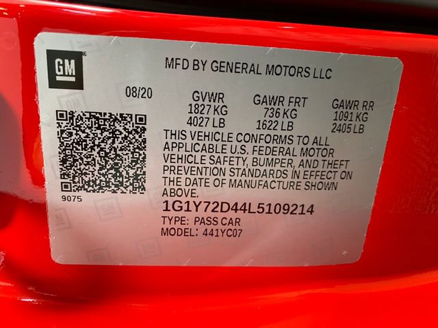 Certified 2020 Chevrolet Corvette Stingray Preferred Cpe w/ 2LT Preferred Equipment Group RWD image 31