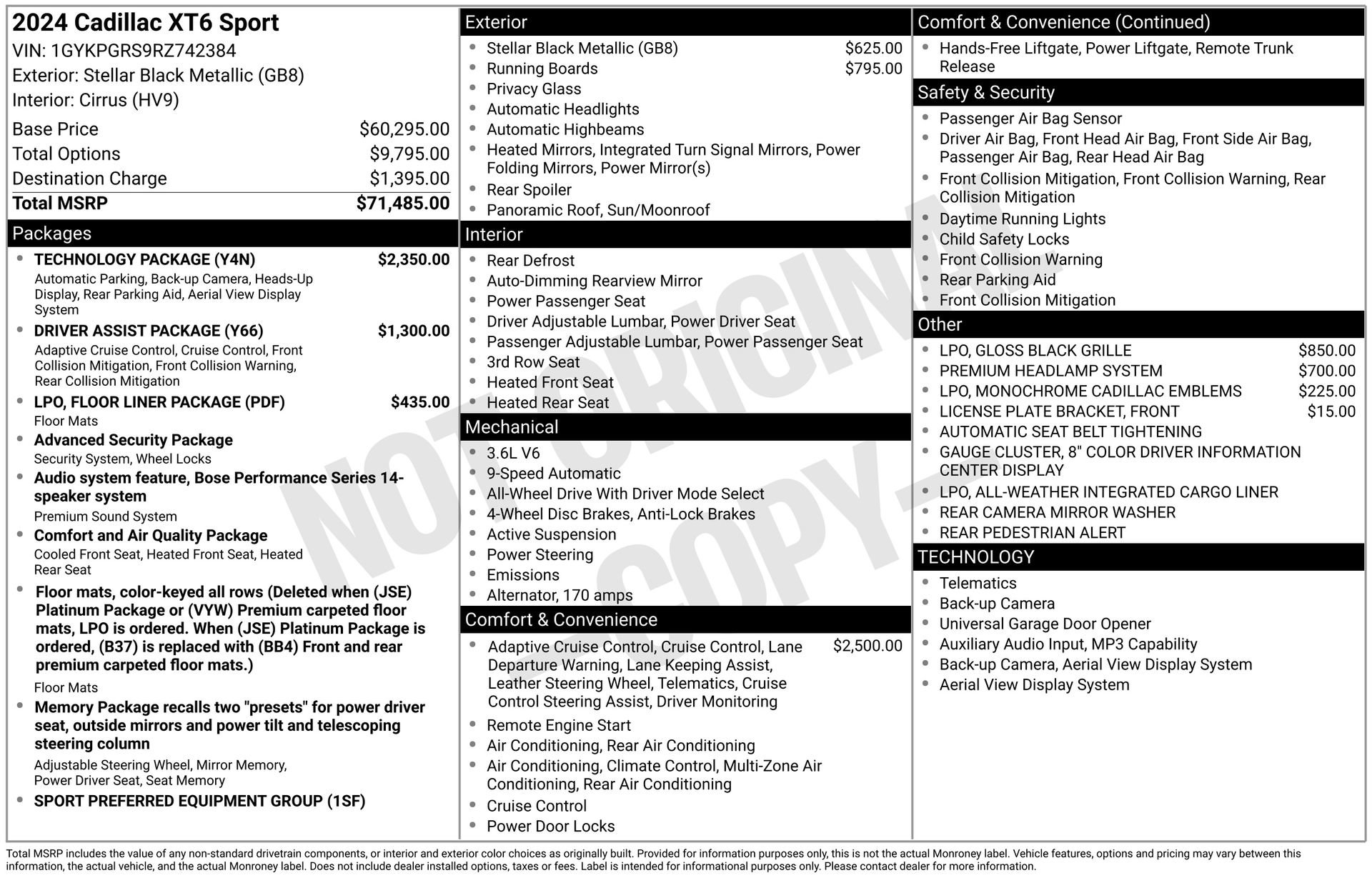 Certified 2024 Cadillac XT6 Sport w/ Technology Package image 45