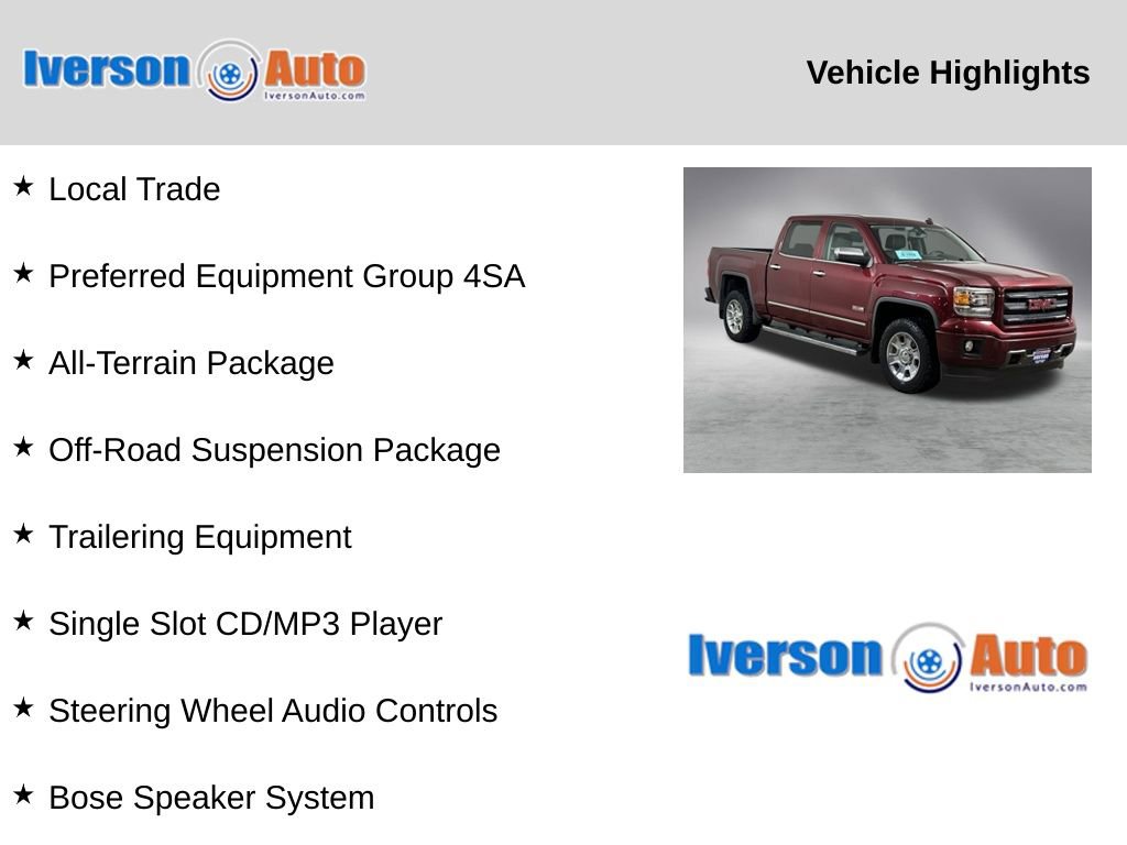 Used 2014 GMC Sierra 1500 SLT w/ All-Terrain Package image 2