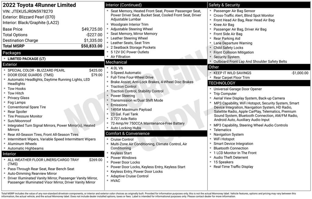 Certified 2022 Toyota 4Runner Limited AWD/4WD image 26