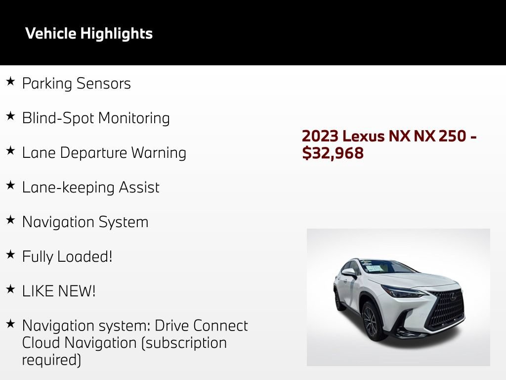 Used 2023 Lexus NX 250 FWD w/ Towing Package (2000 Lbs) image 5