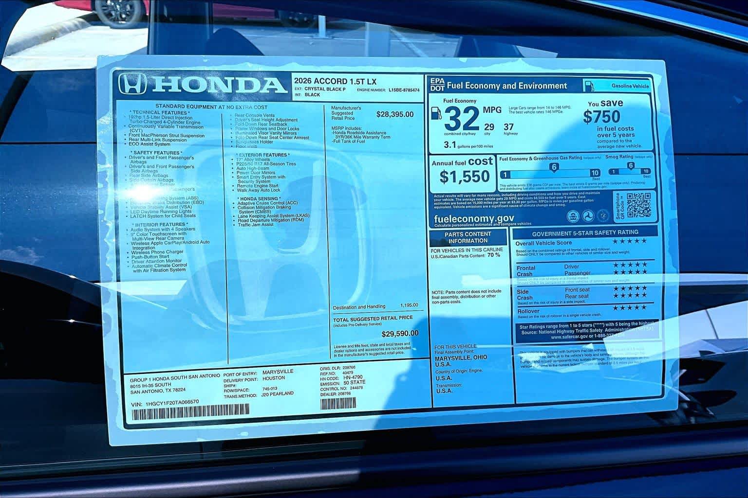 New 2026 Honda Accord LX image 21