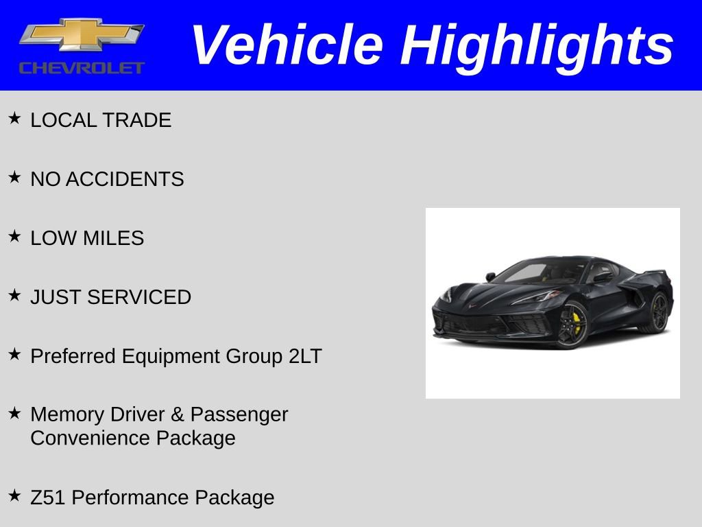 Certified 2024 Chevrolet Corvette Stingray Preferred Cpe w/ Z51 Performance Package RWD image 2