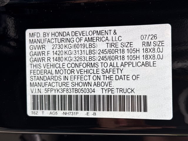 New 2026 Honda Ridgeline Black Edition image 21