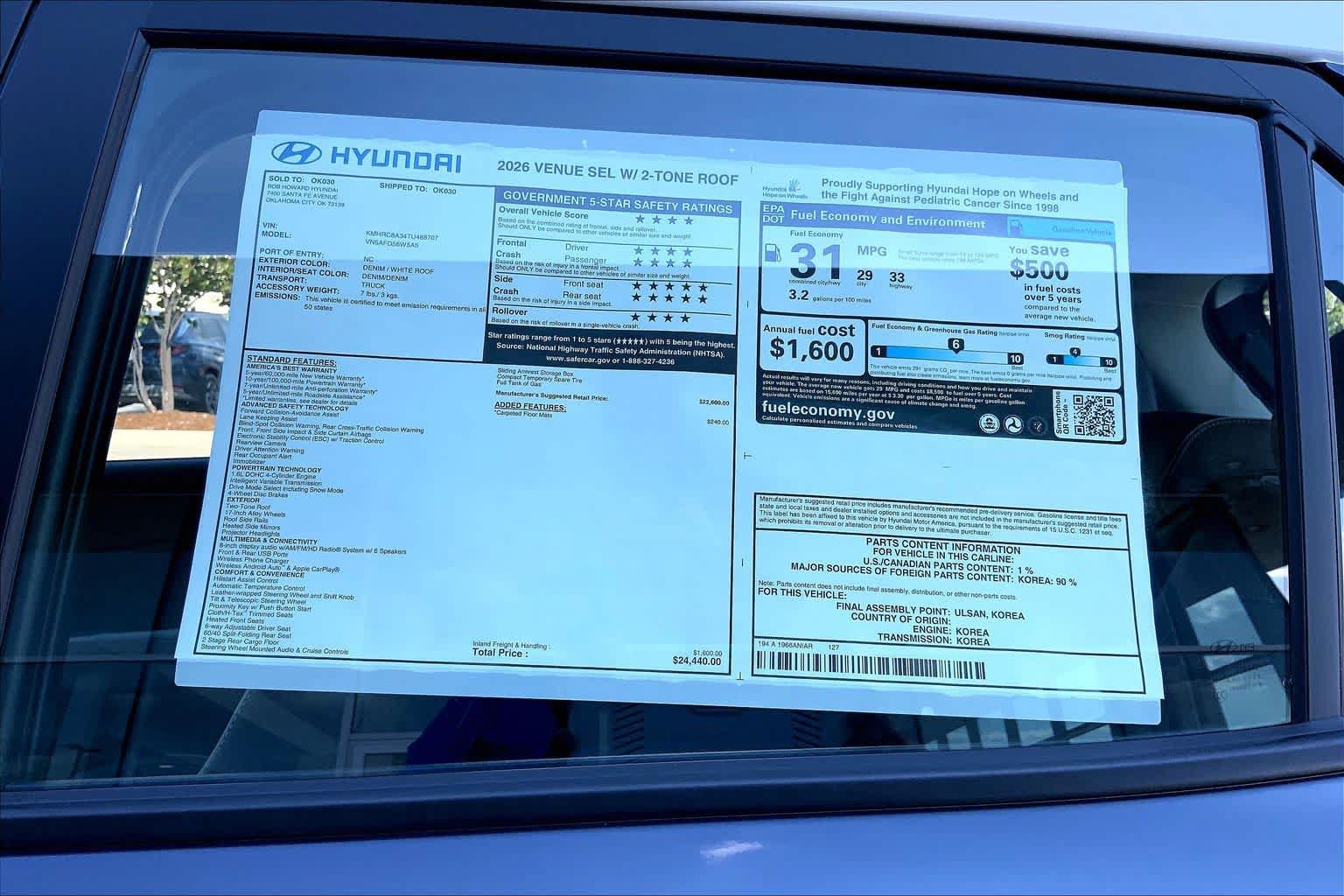 New 2026 Hyundai Venue SEL FWD image 18