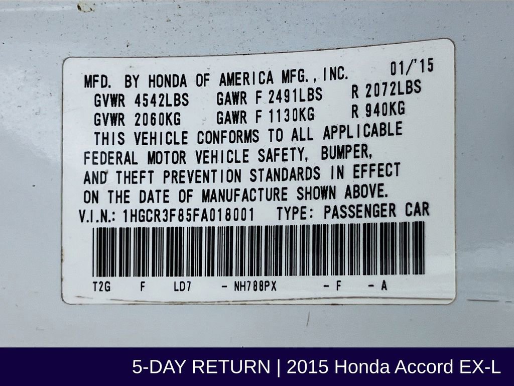 Used 2015 Honda Accord EX-L image 35