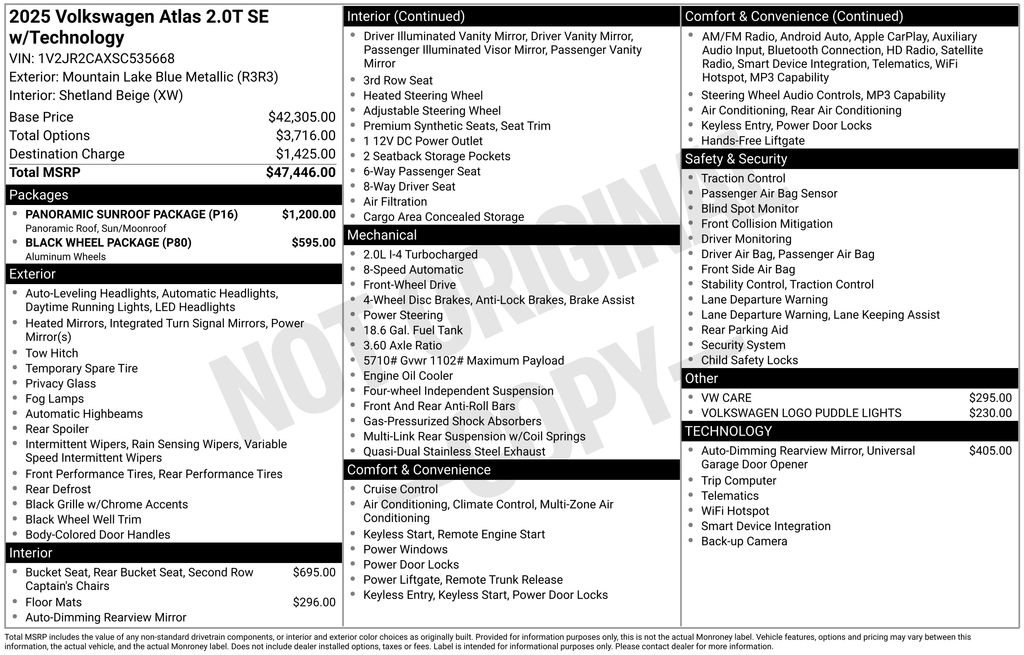 Used 2025 Volkswagen Atlas SE w/ Panoramic Sunroof Package image 12