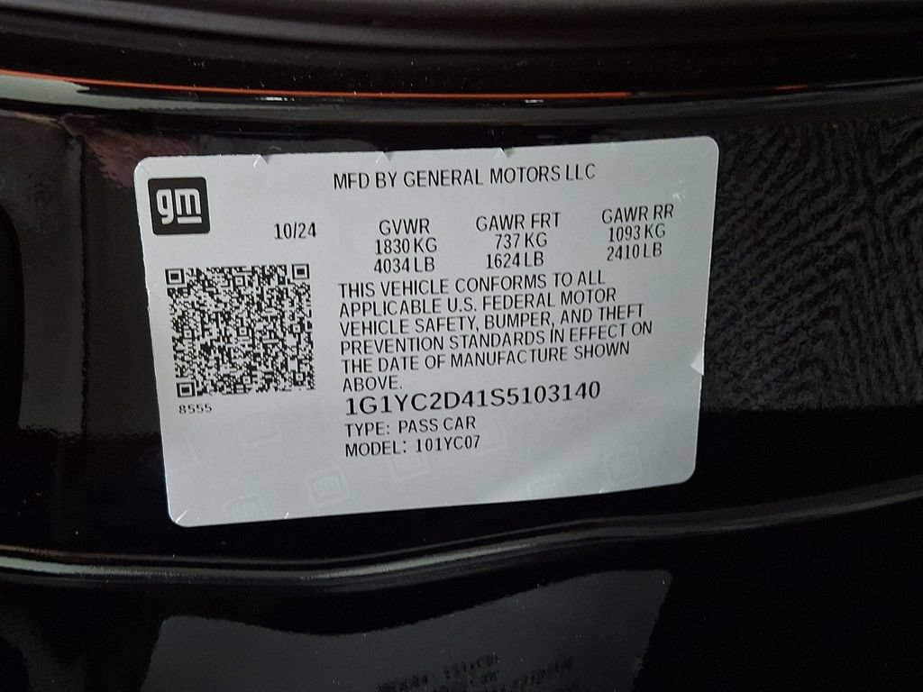 Certified 2025 Chevrolet Corvette Stingray Premium Cpe w/ Stealth Interior Trim Package RWD image 28