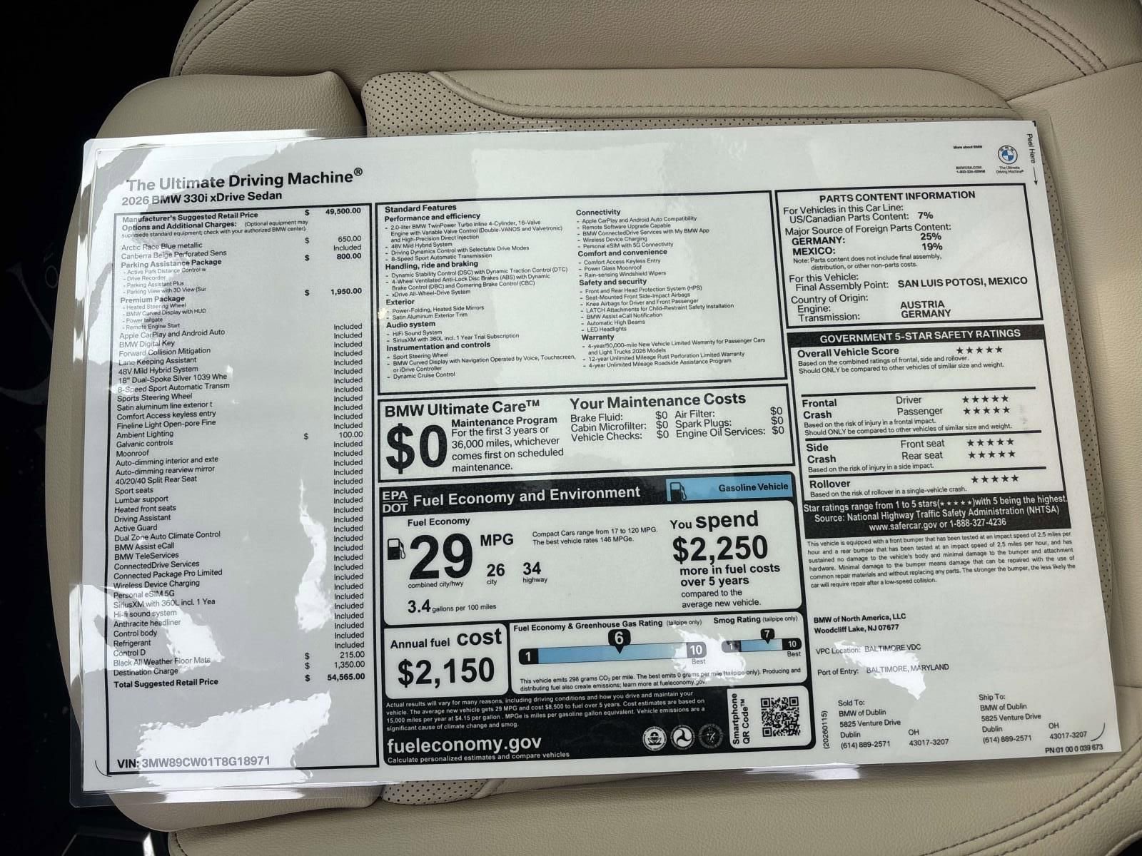 New 2026 BMW 330i xDrive Sedan w/ Premium Package AWD/4WD image 33