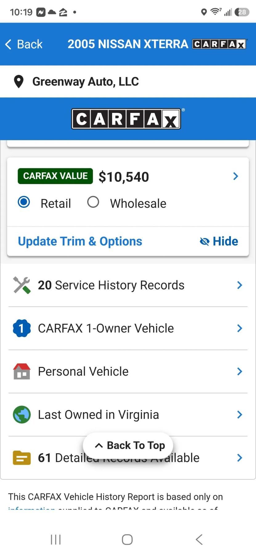 Used 2005 Nissan Xterra S w/ (P01) Power Pkg AWD/4WD image 2