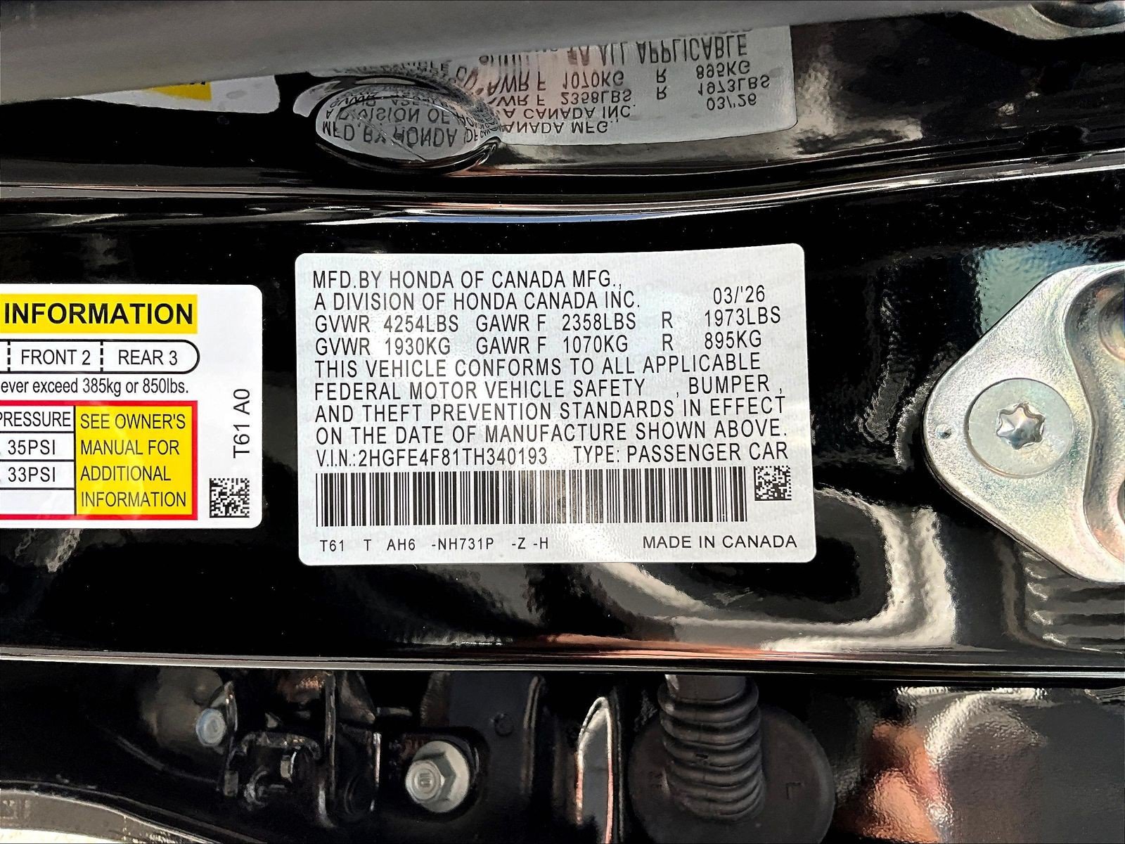 Certified 2026 Honda Civic FWD Hybrid Sedan image 18