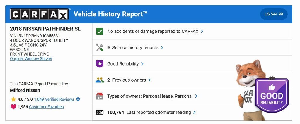 Used 2018 Nissan Pathfinder SL w/ Midnight Edition Package image 1
