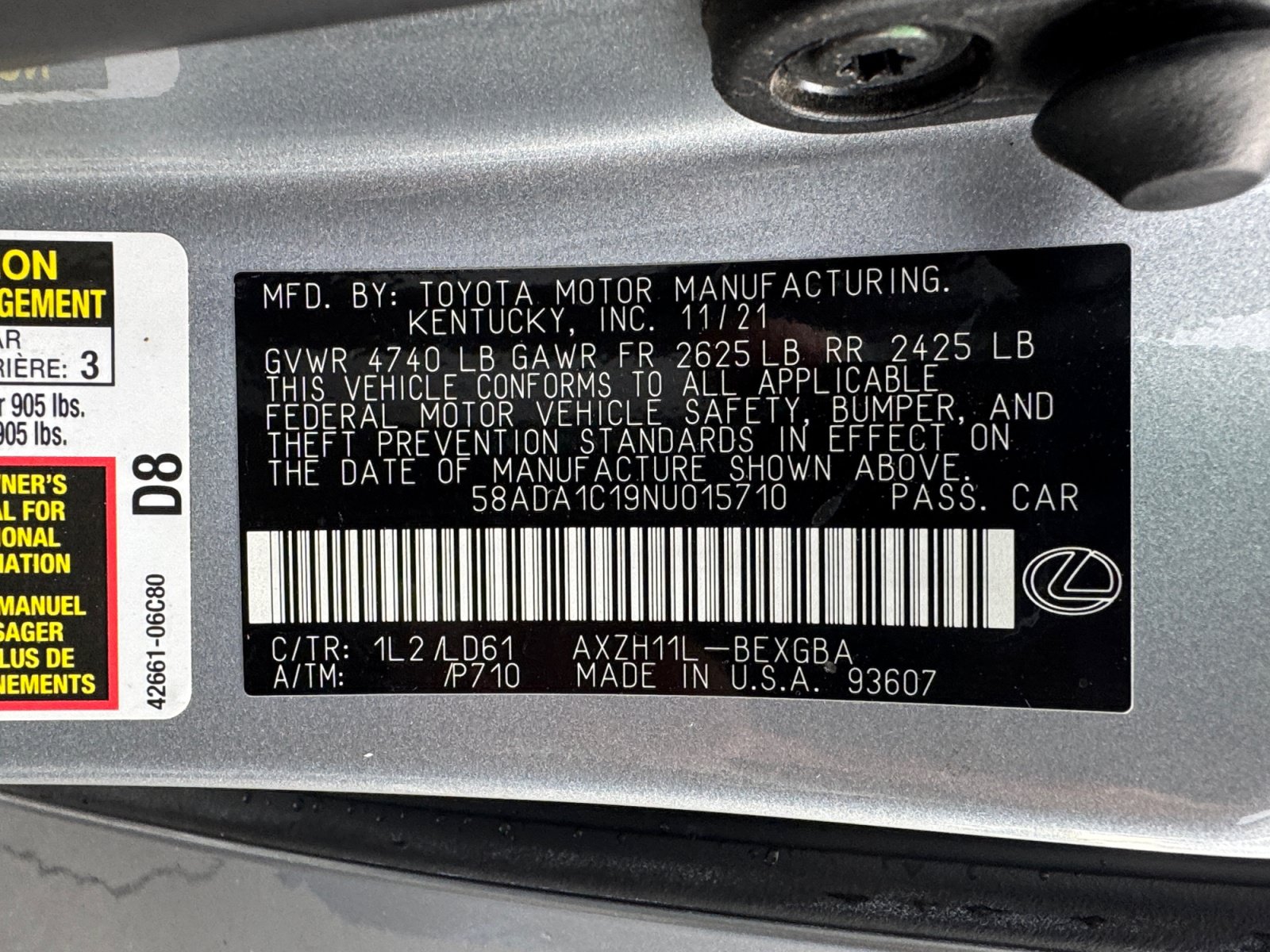 Used 2022 Lexus ES 300h w/ Premium Package FWD image 16