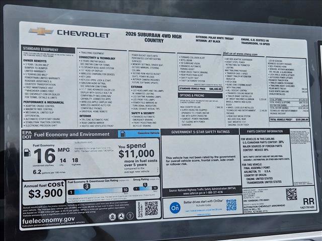 New 2026 Chevrolet Suburban High Country image 16