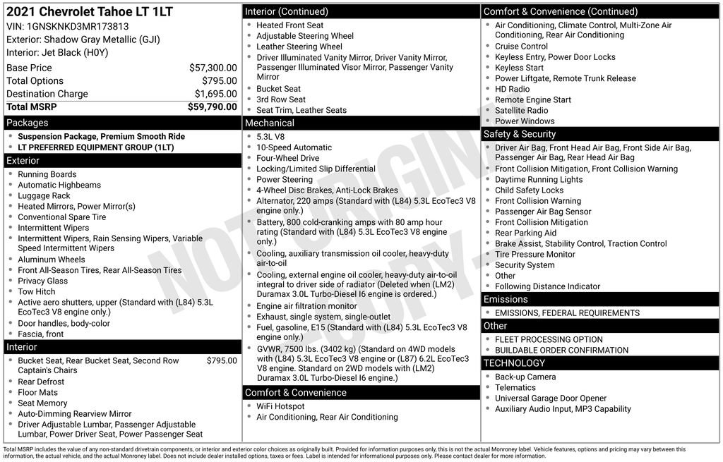 Used 2021 Chevrolet Tahoe LT image 52